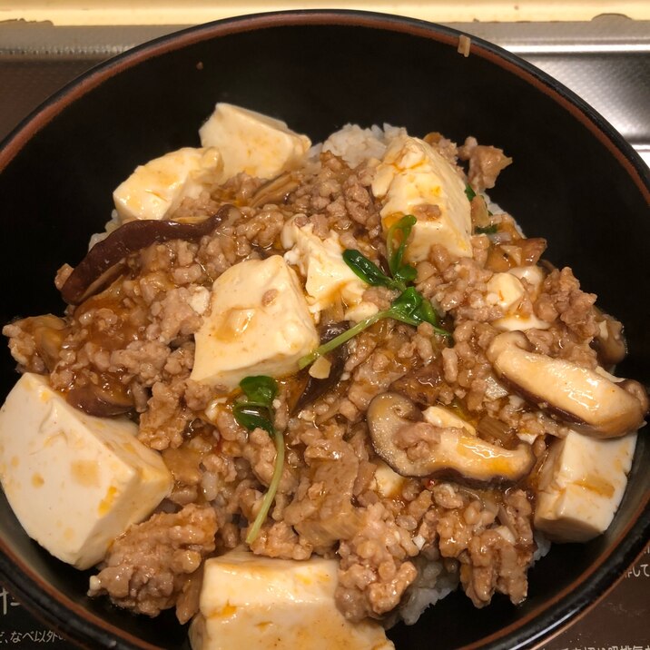 椎茸の香りが美味しい♪挽肉と椎茸の麻婆豆腐^_^